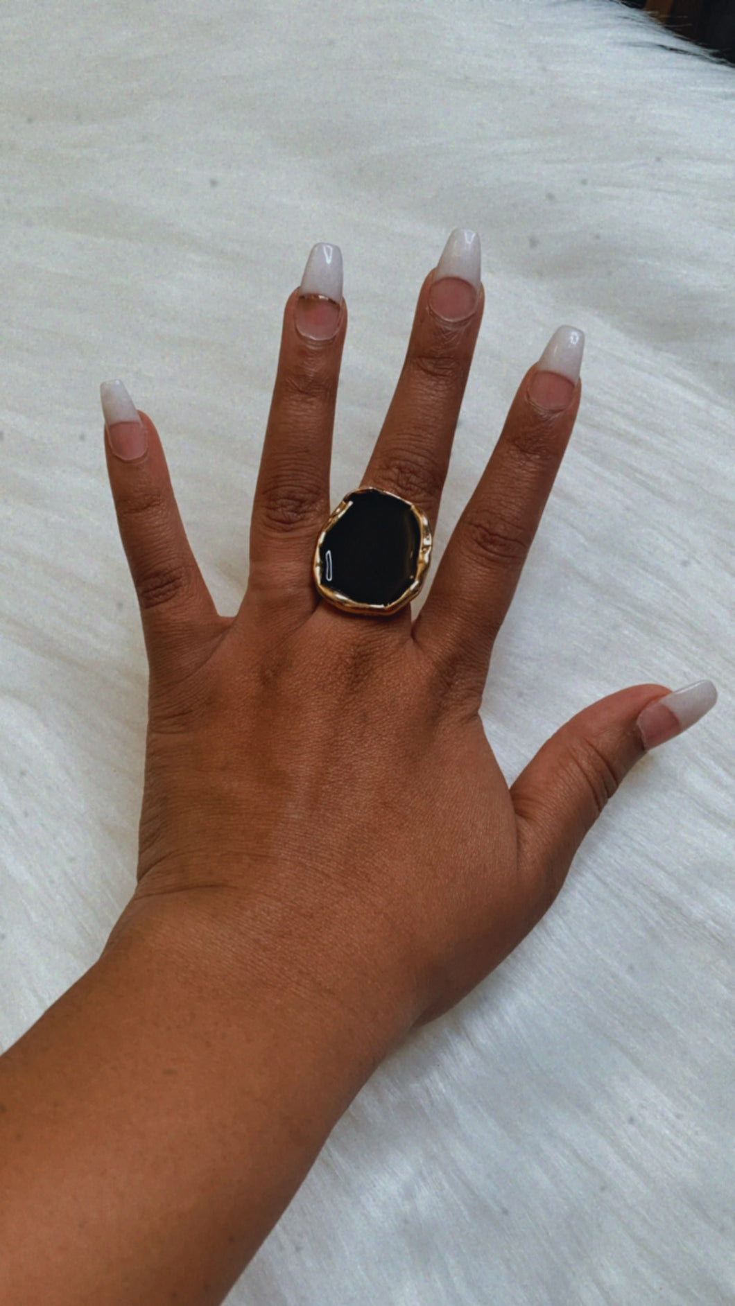 Black Abstract Ring