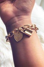 Load image into Gallery viewer, Heart &amp; Lock Charm Bracelet
