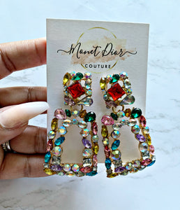 Geo Gem Multicolor Earrings
