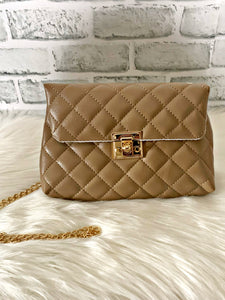 Beige Quilted Purse