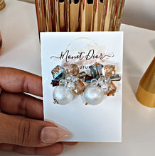Load image into Gallery viewer, Glam Pearl Cluster Earrings
