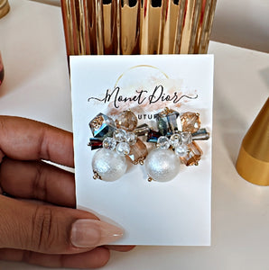 Glam Pearl Cluster Earrings