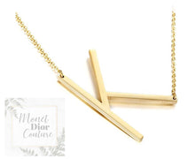 Load image into Gallery viewer, 18K Gold Sideways Initial Necklace
