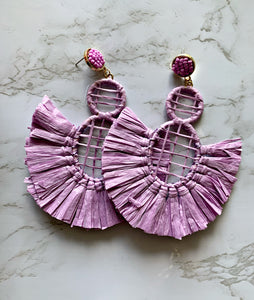 Lavender Woven Earrings