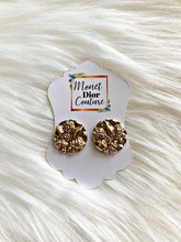 Load image into Gallery viewer, Textured Gold Stud Earrings (Large)
