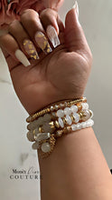 Load image into Gallery viewer, White Beaded Bracelet Set
