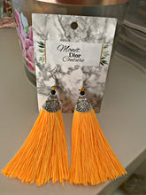 Load image into Gallery viewer, Yellow/Silver Tassel Earrings
