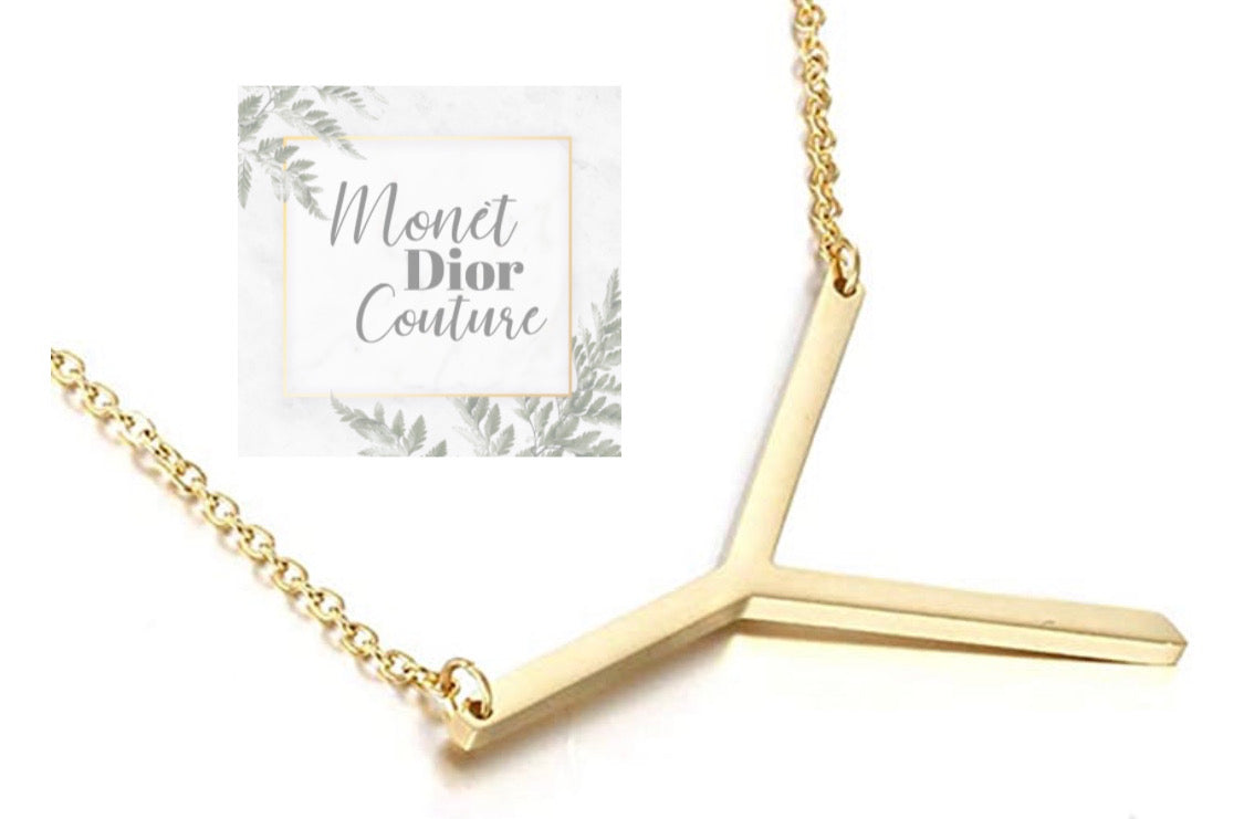 Sideways Letter K Initial Necklace - Silver & Gold | Alexandra Marks Jewelry
