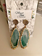 Load image into Gallery viewer, Green Gem Stone Earrings
