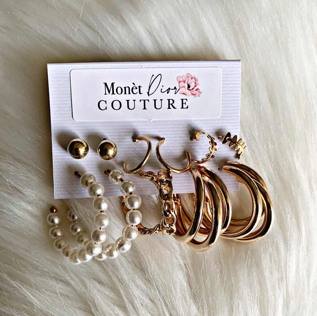 Pearl Glam Earring Set