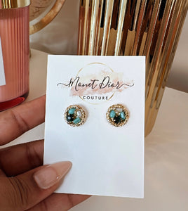 Glam Emerald Stud Earrings