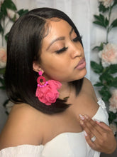 Load image into Gallery viewer, Hot Pink Flower Earrings

