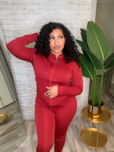 Red Track Suit Set