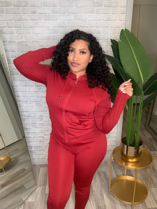 Red Track Suit Set