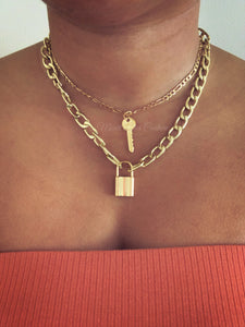 Lock & Key Necklace Set (2pcs)