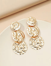 Load image into Gallery viewer, Textured Gold Earrings
