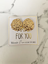 Load image into Gallery viewer, Textured Gold Stud Earrings (Large)
