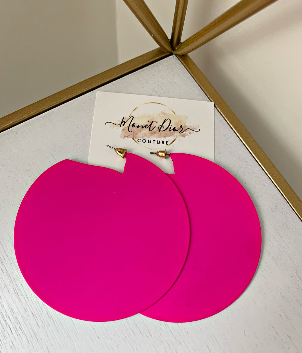 Pink Disc Earrings