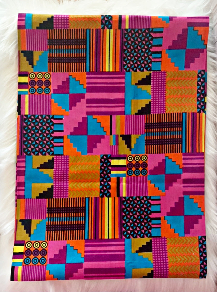 Multi-Color Ankara Print Head Wrap