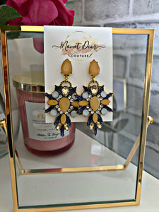 Luxe Crystal Earrings- Yellow