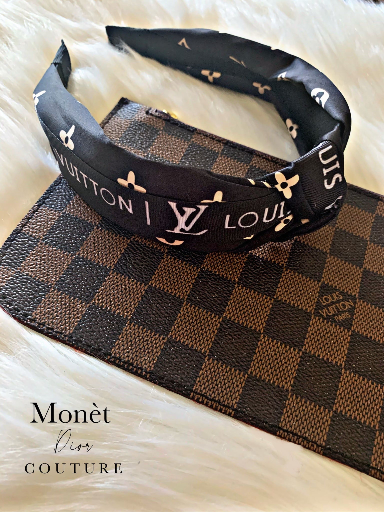 Louie Vibes Black Headband – Monet Dior Couture